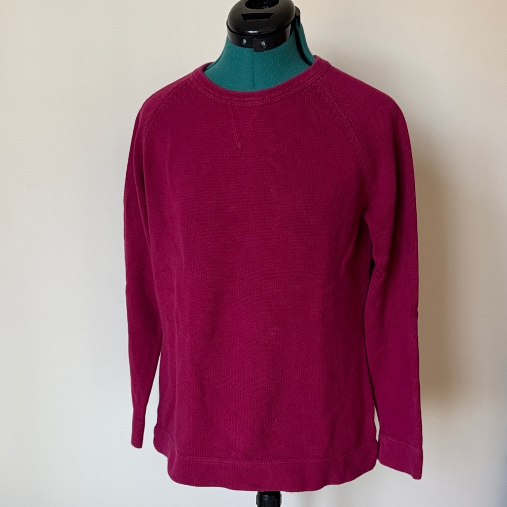 Eddie Bauer | 95% Cotton Crewneck Knit Sweater in Raspberry Red/Pink | Size S